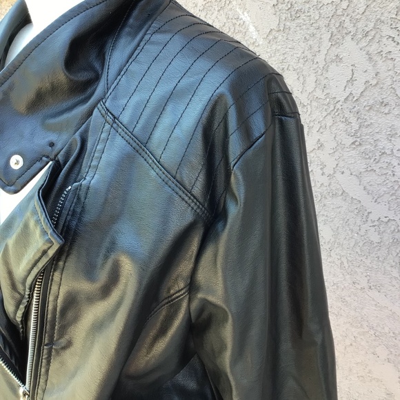Black Faux Leather Jacket - Picture 6 of 11